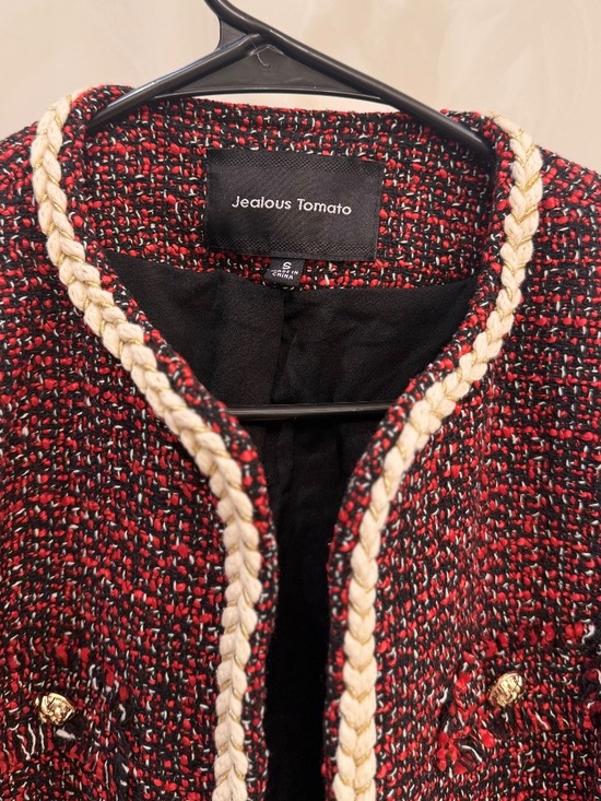 Jealous Tomato Red/Black/Cream Blazer - Picture 2 of 5